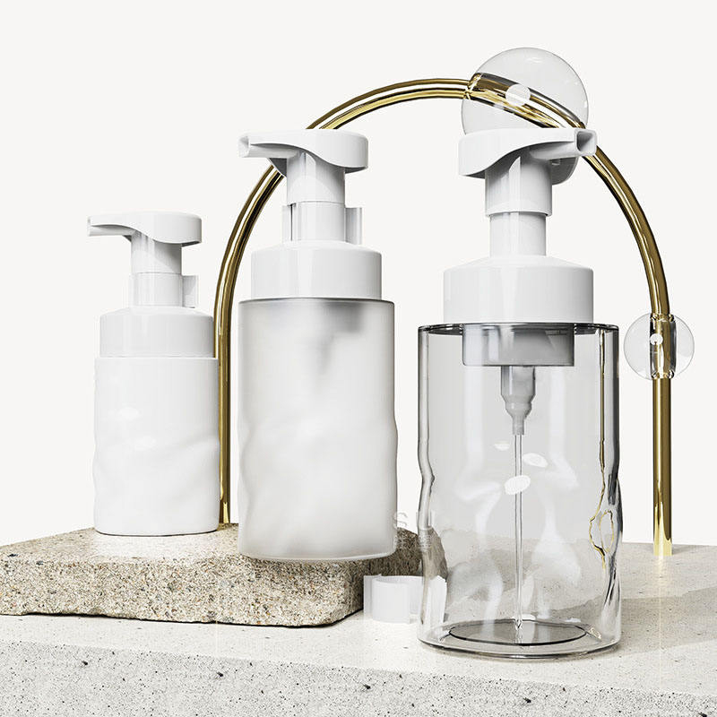 150ml 250ml 300ml 400ml PET Sticla cu spumă pentru săpun de mână roz nud Sticlă reîncărcabilă cu pompă de spumă