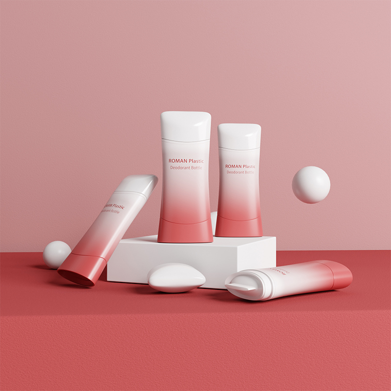 Tub de ambalaj de deodorant din plastic gol, 75 ml, roll-on, cu gel pentru protecție solară.