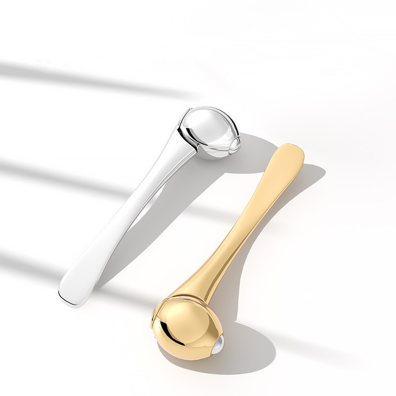 Roller pentru ochi Stick de masaj Aplicator de cremă pentru ochi Spatule cosmetice Lingură facială antirid Instrument de îngrijire a feței din aliaj de aur