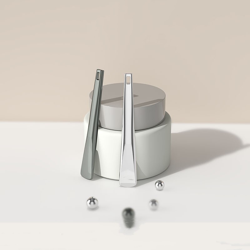 Aplicator Crema Ochi Metal Auriu Spatula Cosmetica Masaj Facial Lingura Machiaj