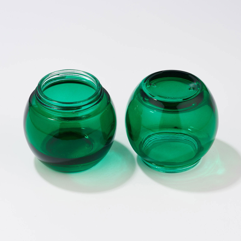 Borcan de cosmetice din sticlă transparentă verde Borcan gol pentru loțiune de corp Borcan de cosmetice din sticlă transparentă verde Borcan gol pentru loțiune de corp