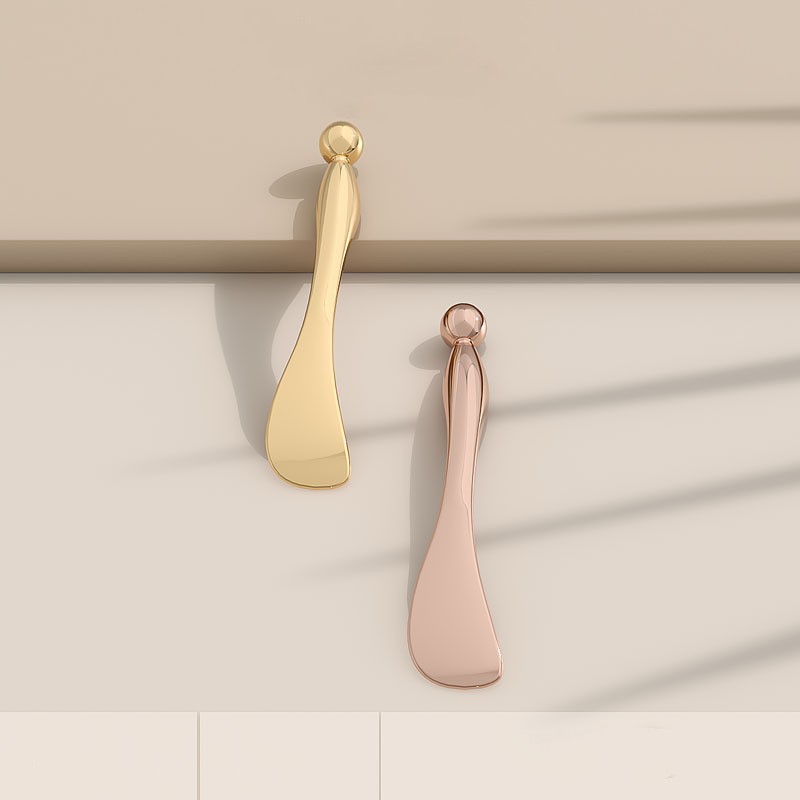 Etichetă personală Cap de masaj Linguriță cosmetică Aur Argintiu Cremă pentru ochi Stick de masaj Spatulă cosmetică din metal