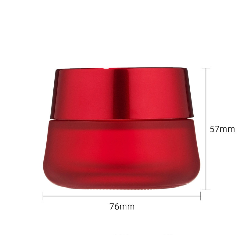 Borcan rotund pentru cremă roșu cosmetic Borcan gol de sticlă pentru cremă Borcan rotund pentru cremă roșu cosmetic Borcan gol de sticlă pentru cremă