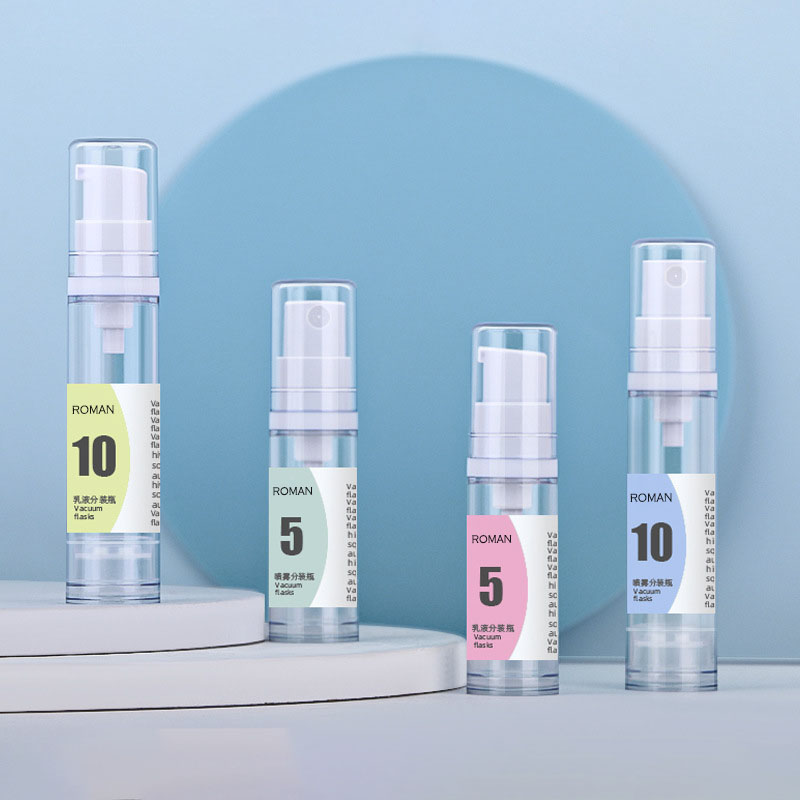 5ml 8ml 10ml Flacon monocosmetic din plastic fără aer cu pompă Ambalaj antioxidare pentru îngrijirea pielii, perfect pentru utilizare zilnică și călătorie