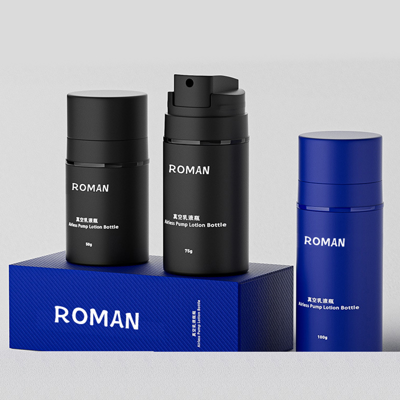 Flacon de loțiune neagră mat 15ml 30ml 50ml 100ml 120ml 150ml Pompă cu esență pentru îngrijirea pielii Flacon fără aer pentru ambalaje cosmetice