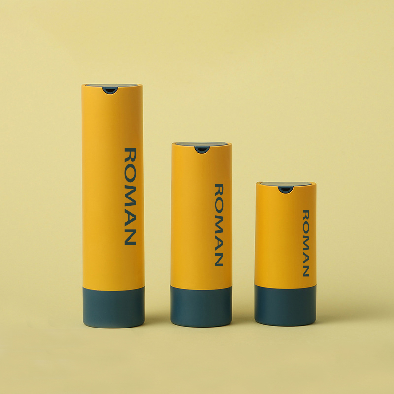 Recipient rotund din plastic pentru ser cosmetic pentru îngrijirea pielii Flacon cu pompă fără aer pentru loțiune sau ceață de față 15ml 30ml 50ml