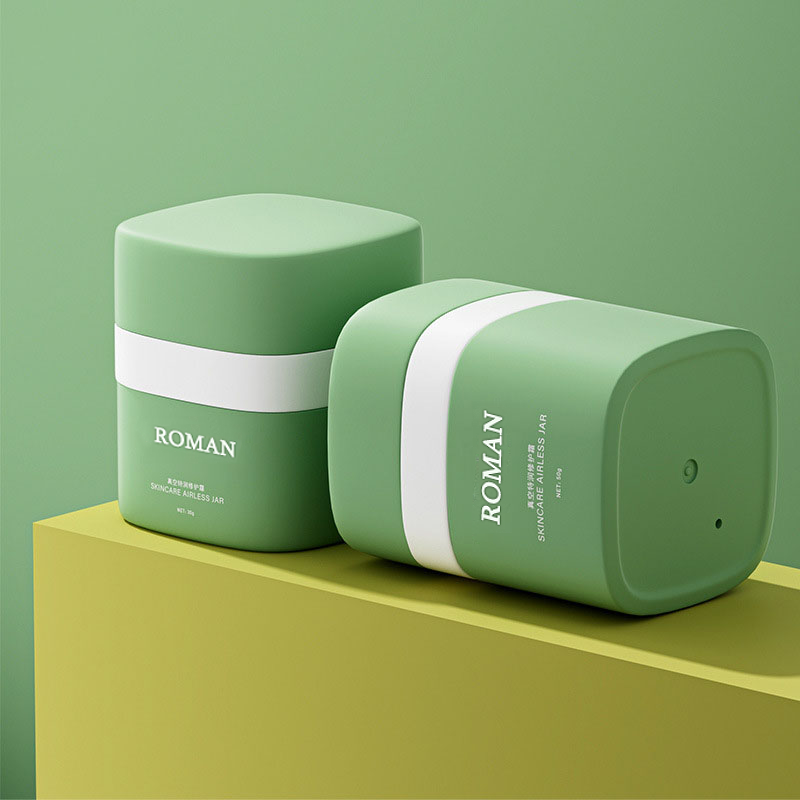 Borcane rotunde pentru cremă cu pompă fără aer, 15 g, 30 g, 50 g, cu perete dublu PP cu capac din plastic pentru creme hidratante pentru ruj fard de obraz