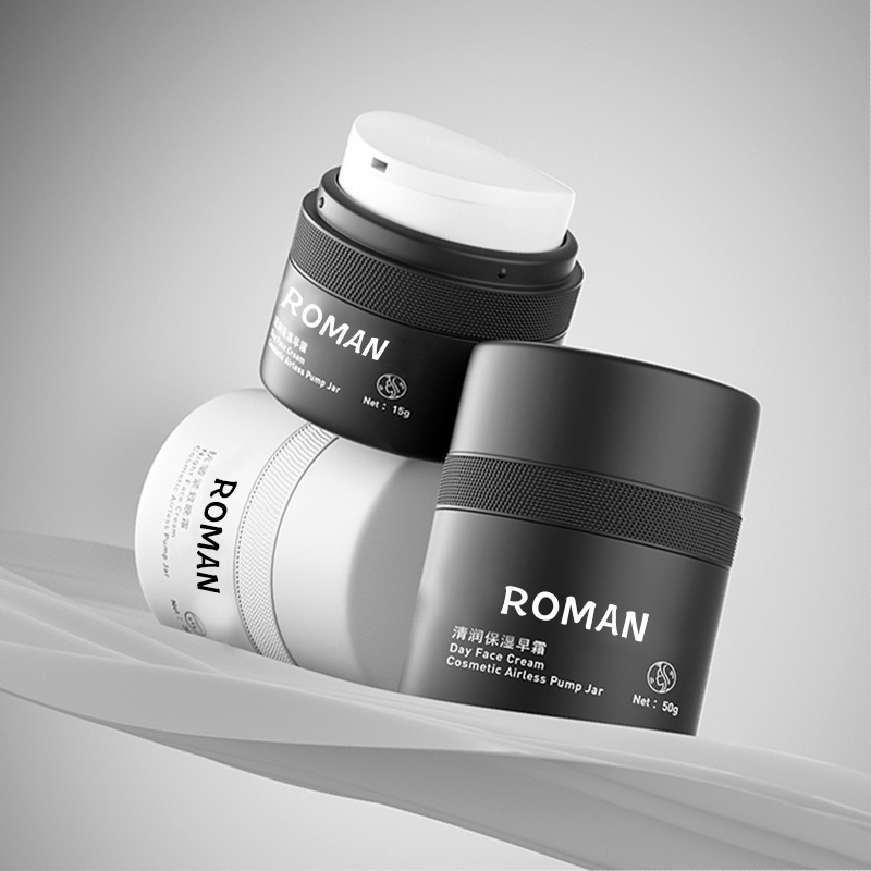 15 ml 30 ml 50 ml alb negru dublu perete gol din plastic PP reumplere presă aer fără aer loțiune cremă ser sticla cu pompă