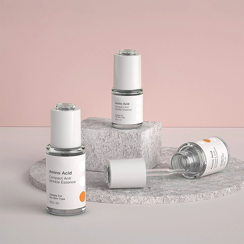 5ml 10ml 15ml 20ml Flacon de ulei esențial de frumusețe mic de fantezie Flacon transparent de plastic chihlimbar cu picurătoare pentru îngrijirea pielii