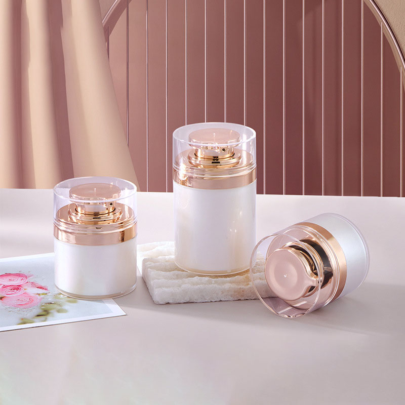 Aur 15g 30g 50g 100g Cremă de îngrijire personală Borcan fără aer Pompă fără aer reîncărcabilă din plastic Borcan fără aer