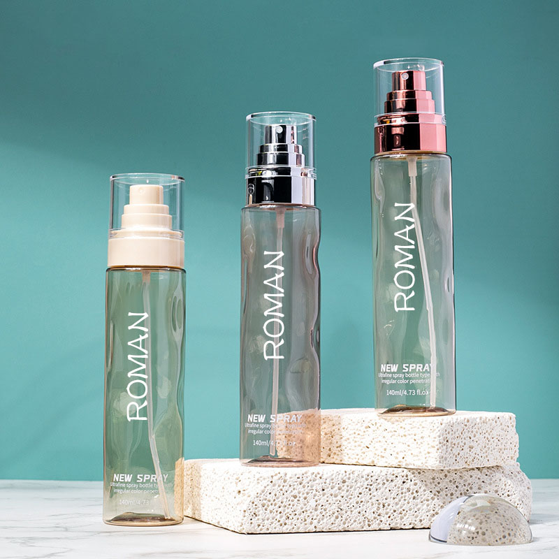 Flacoane de toner spray cosmetice rotunde transparente, goale, 100 ml, 120 ml, loțiune de corp pentru fond de ten, cu pompă de ser auriu, argintiu.