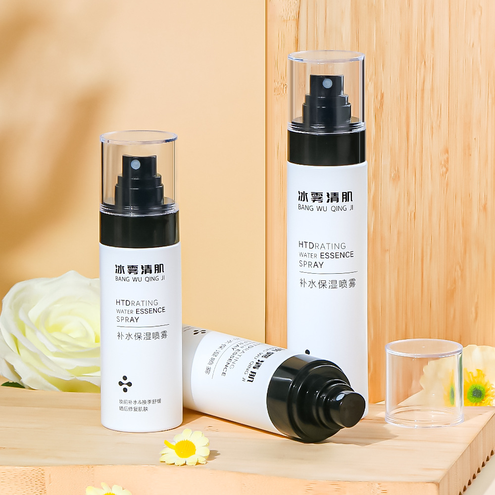 Flacon pulverizator alb cu pereți groși, 80 ml, 100 ml, 120 ml, 150 ml, din plastic PET, pentru corp, pentru parfum, apă hidratantă.