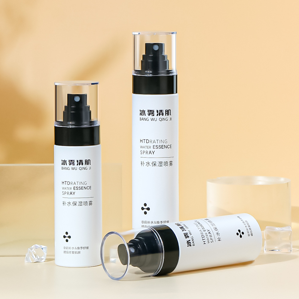 Flacon pulverizator alb cu pereți groși, 80 ml, 100 ml, 120 ml, 150 ml, din plastic PET, pentru corp, pentru parfum, apă hidratantă.