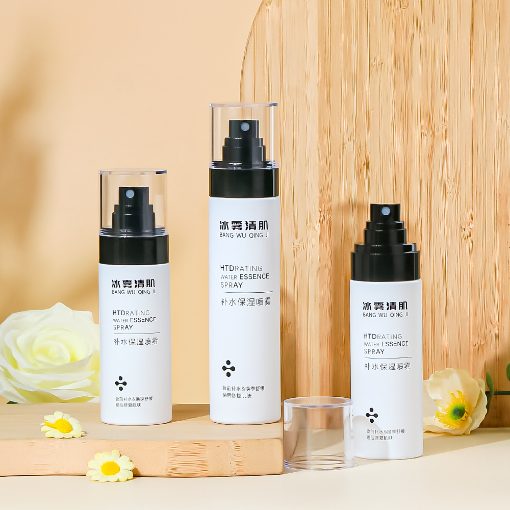 Flacon pulverizator alb cu pereți groși, 80 ml, 100 ml, 120 ml, 150 ml, din plastic PET, pentru corp, pentru parfum, apă hidratantă.