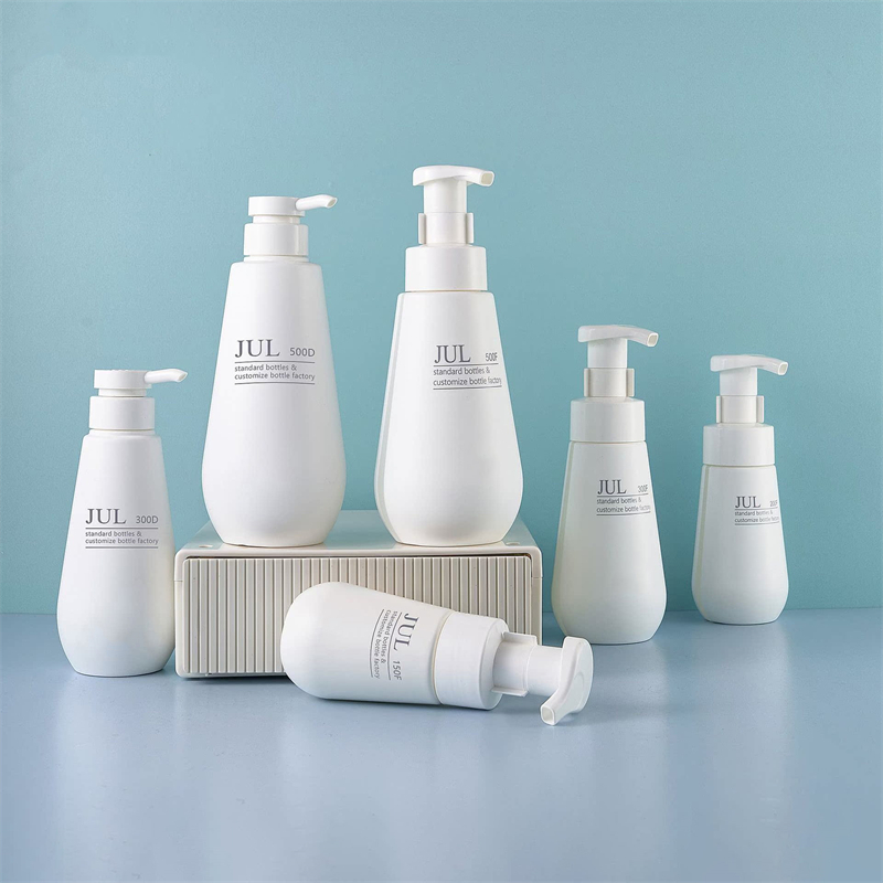 150ml 200ml 300ml Gel de spălat pentru corp alb pur Sticla cu pompă de spumă pentru gene Recipiente de baie reciclabile pentru îngrijirea corpului Sticla cu gel de duș pentru animale de companie