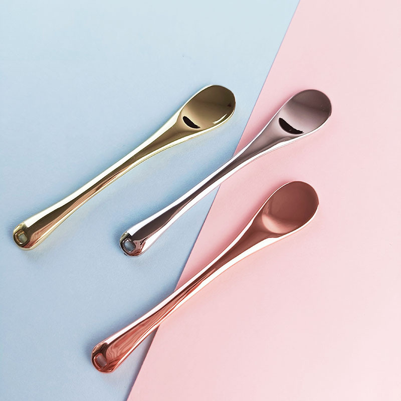 Spatulă de machiaj pentru cremă de ochi, mini metal reutilizabilă, din aliaj de zinc, în 3 culori, spatulă de machiaj pentru aplicarea cremei de ochi