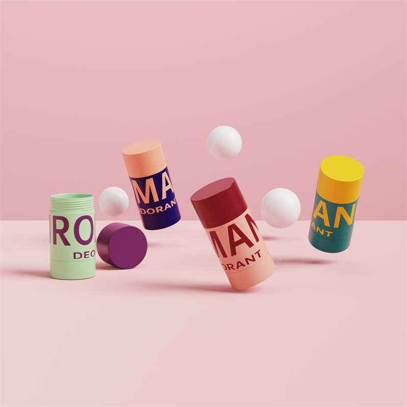 Flacon de deodorant rotund drept cosmetic, cu capacitate și culori multiple Flacon de deodorant rotund drept cosmetic, cu capacitate și culori multiple