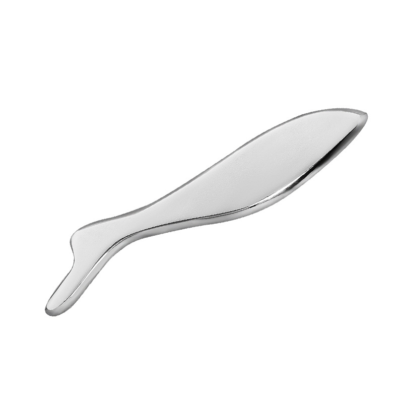 Placă Gua Sha din aliaj de zinc în formă de pește, cu culori și logo personalizate Placă Gua Sha din aliaj de zinc în formă de pește, cu culori și logo personalizate