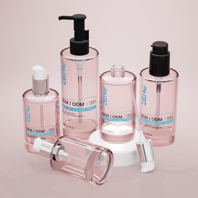 Flacon de ser cosmetic din sticlă cu capacități multiple, cu bază groasă Flacon de ser cosmetic din sticlă cu capacități multiple, cu bază groasă