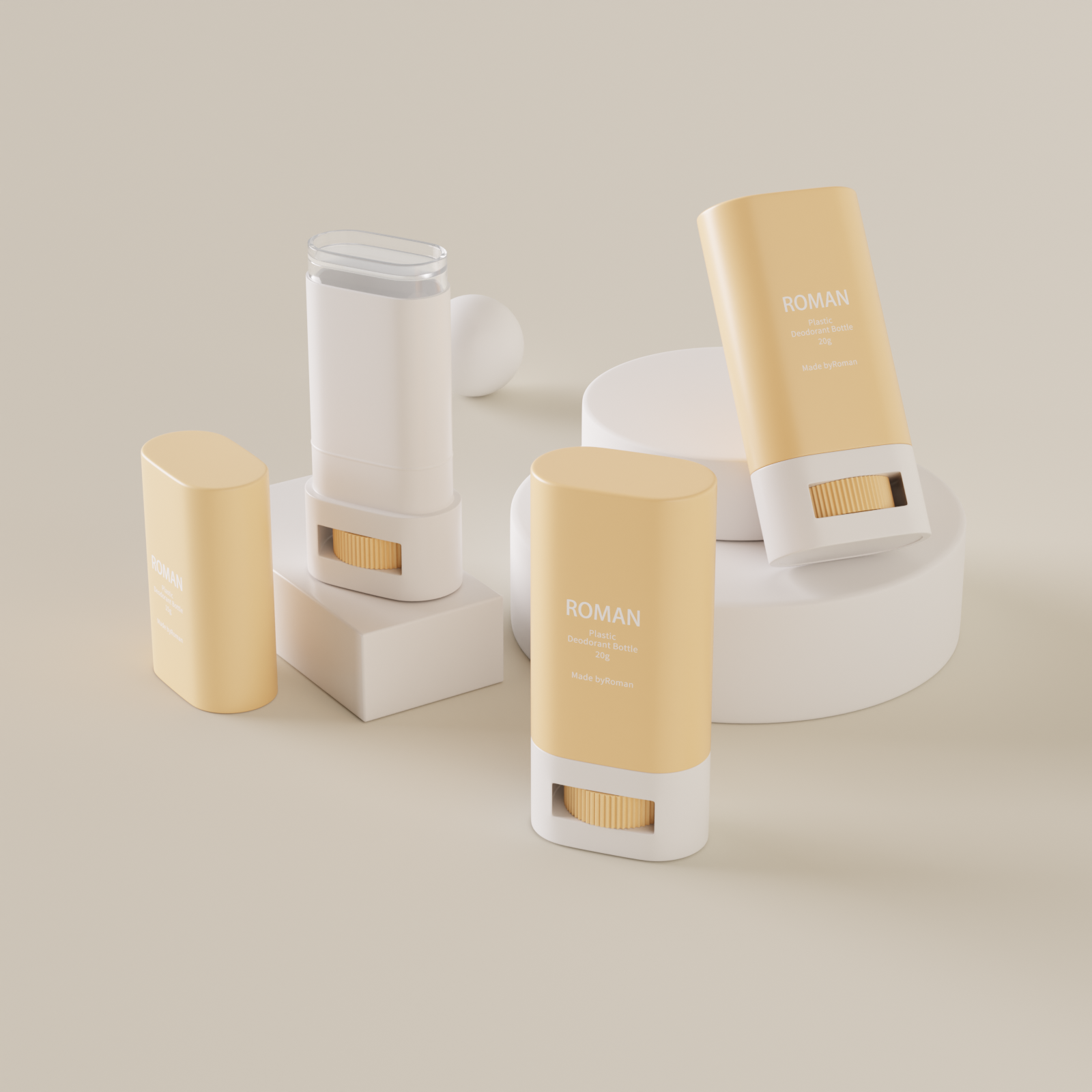 În formă de talie OEM Odm Umplere superioară Culoarea ambalajului Container deodorant solid și transparent din plastic răsucit gol