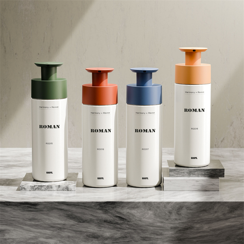 200ml 300ml 400ml 600ml Sticle rotunde din plastic PET cu pompă pentru șampon Loțiune pentru spălare corporală Săpun lichid pentru mâini Ambalaj cu gel de duș 200ml 300ml 400ml 600ml Sticle rotunde din plastic PET cu pompă pentru șampon Loțiune pentru spălare corporală Săpun lichid pentru mâini Ambalaj cu gel de duș