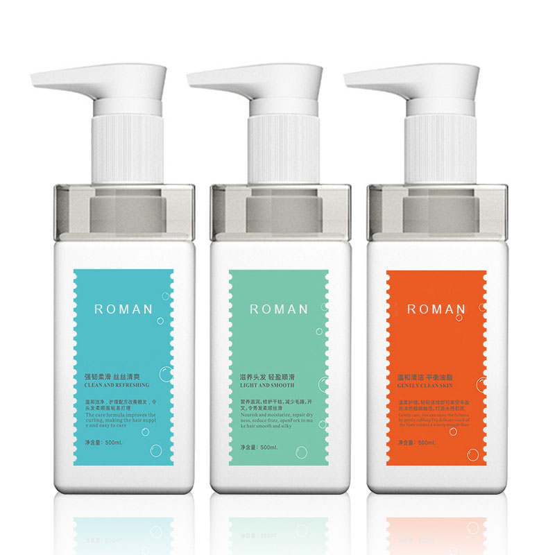 500 ml 750 ml cosmetice goale de lux cu umăr pătrat din plastic pentru loțiune de hotel cu pompă de șampon și balsam cu dozator de săpun pentru spălare manuală 500 ml 750 ml cosmetice goale de lux cu umăr pătrat din plastic pentru loțiune de hotel cu pompă de șampon și balsam cu dozator de săpun pentru spălare manuală