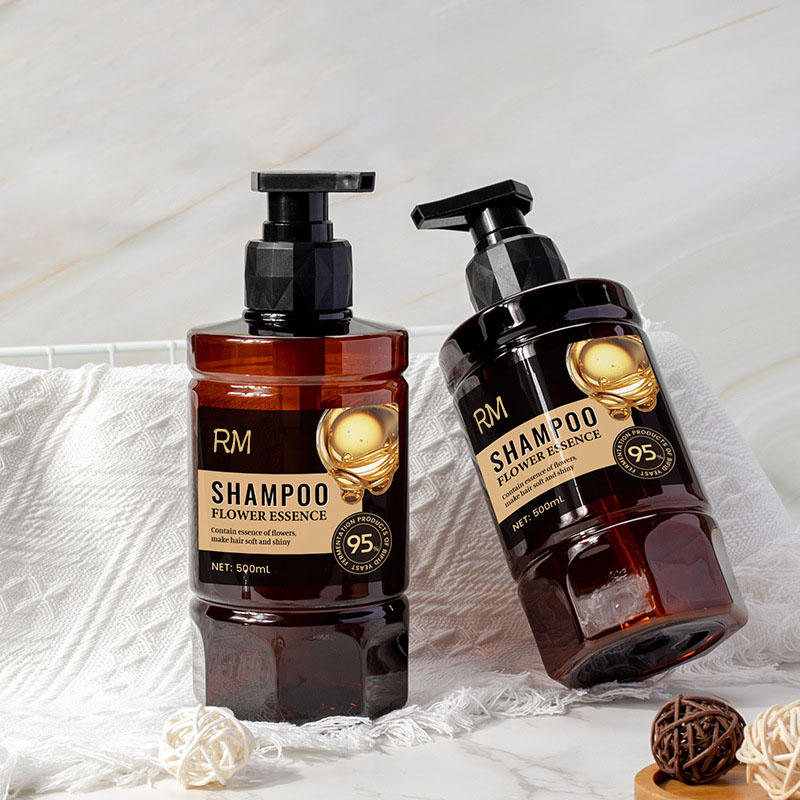 Flacon de 500 ml din plastic cu pompă petale de animale de companie cu pompă cu șurub Flacon de șampon pentru hotel de valoare ridicată pentru ambalaj de îngrijire personală