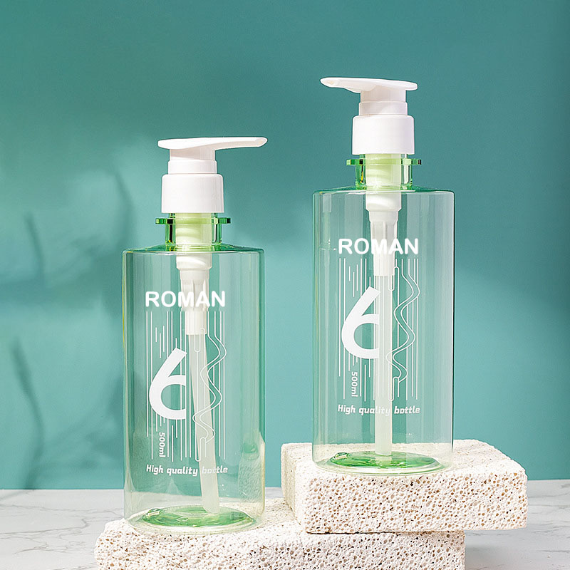 Plastic verde PET Îngrijirea pielii Ulei pentru curățarea feței Exfoliant pentru corp Loțiune de spălat Spray pentru păr Set de sticle cu pompă de șampon și balsam