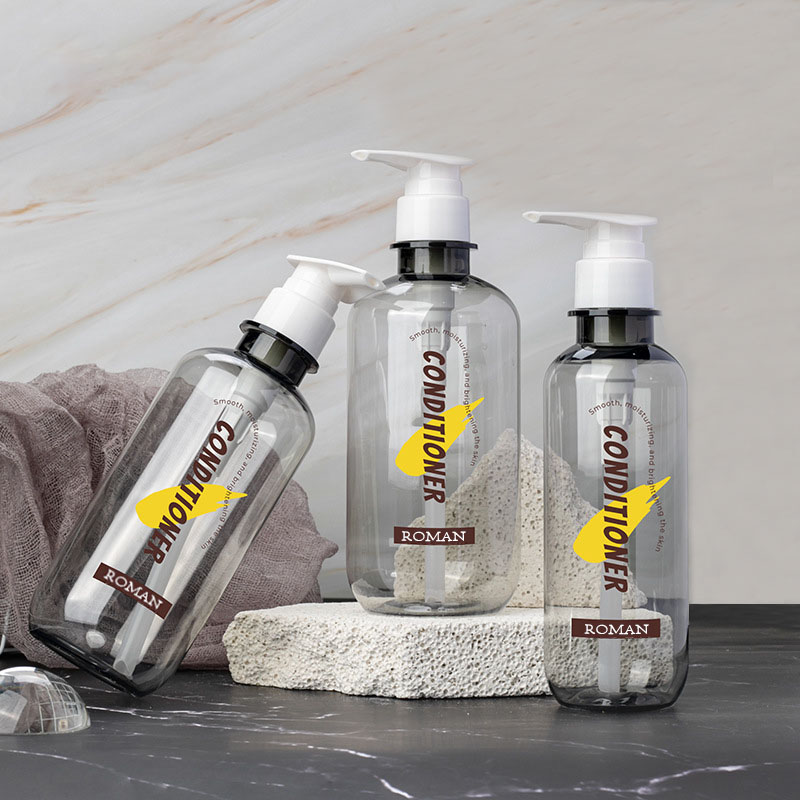 Sticle de loțiune goale din plastic, 300 ml 400 ml 500 ml 600 ml PET Boston, flacon rotund pentru șampon, balsam, dozator de gel de duș, flacon cu pompă