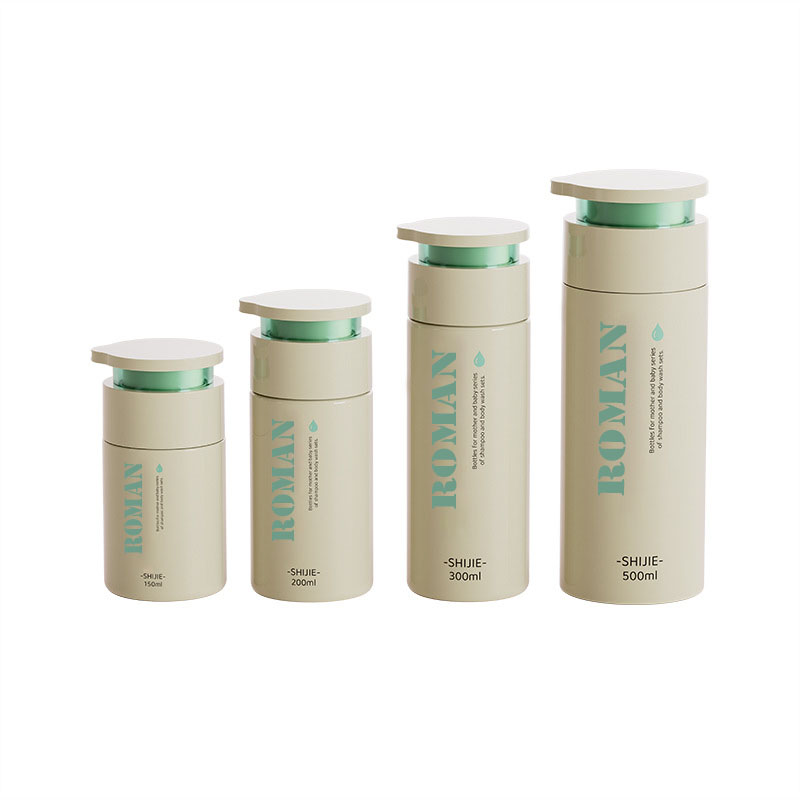 Flacon rotund cu cremă pentru îngrijirea pielii pentru umăr plat 150 ml 200 ml 300 ml 500 ml Balsam loțiune pentru bebeluși Ambalaj Șampon și spălat corporal Sticle cu cremă de mâini