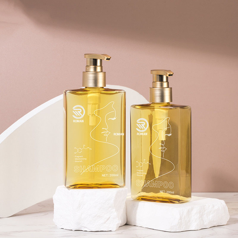 150 ml 200 ml Gel de duș pătrat plat pentru spălare facială Balsam loțiune de corp Flacon cu pompă de aur Demachiant Dispenser de ulei pentru îngrijirea pielii