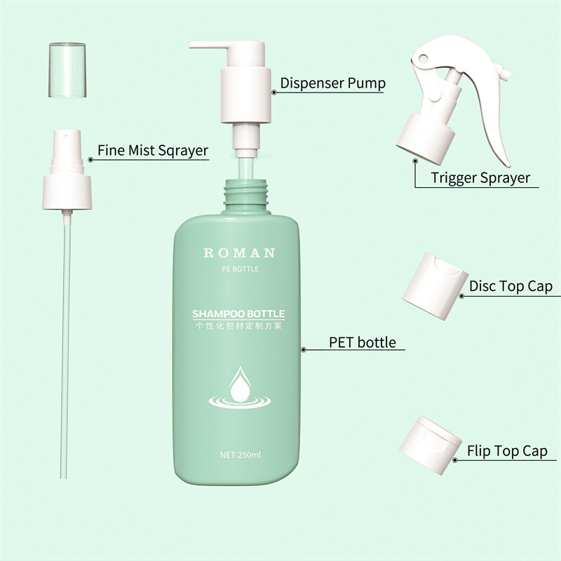 Flacon plat pentru cremă hidratantă pentru masaj de 250 ml, pentru curățarea feței, recipient pentru loțiune de corp, gel de duș, flacon de șampon pentru protecție solară Flacon plat pentru cremă hidratantă pentru masaj de 250 ml, pentru curățarea feței, recipient pentru loțiune de corp, gel de duș, flacon de șampon pentru protecție solară