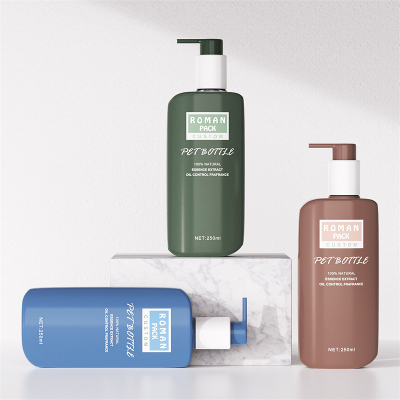 Flacon plat pentru cremă hidratantă pentru masaj de 250 ml, pentru curățarea feței, recipient pentru loțiune de corp, gel de duș, flacon de șampon pentru protecție solară Flacon plat pentru cremă hidratantă pentru masaj de 250 ml, pentru curățarea feței, recipient pentru loțiune de corp, gel de duș, flacon de șampon pentru protecție solară