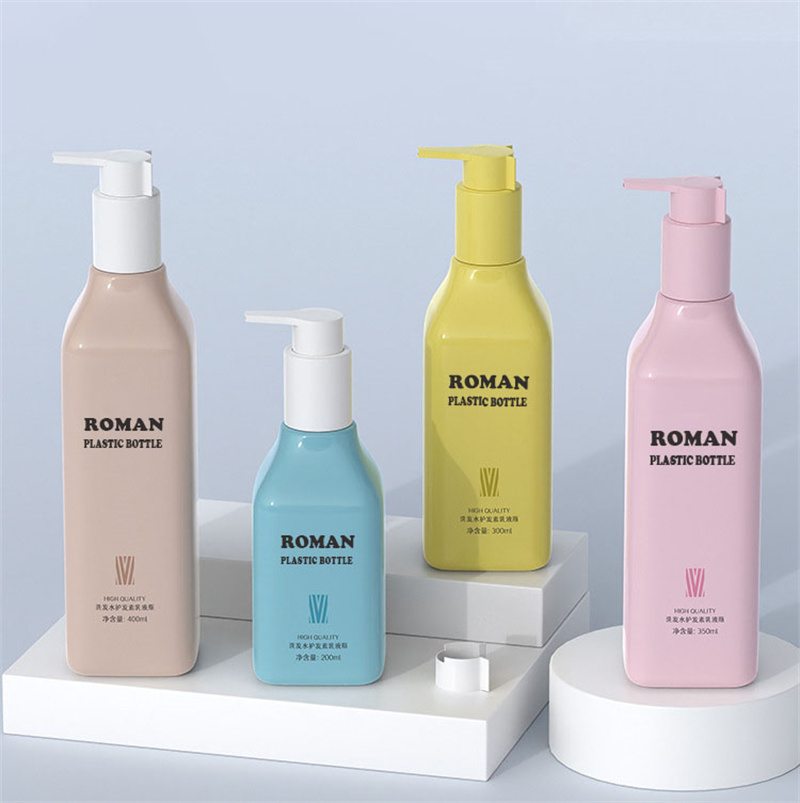 Sticle de ulei de corp colorate de lux cu pompă Sticlă ovală din plastic PET pentru cosmetice cu blocare laterală pentru șampon loțiune 200ml 300ml 400ml Sticle de ulei de corp colorate de lux cu pompă Sticlă ovală din plastic PET pentru cosmetice cu blocare laterală pentru șampon loțiune 200ml 300ml 400ml