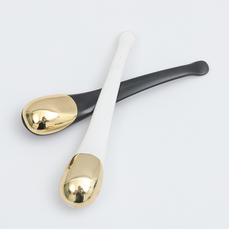 Linguriță pentru spatulă cosmetică auriu, argintiu, de metal de înaltă calitate, pentru cremă pentru ochi, pentru machiaj pentru frumusețe, lingură pentru mască facială Linguriță pentru spatulă cosmetică auriu, argintiu, de metal de înaltă calitate, pentru cremă pentru ochi, pentru machiaj pentru frumusețe, lingură pentru mască facială